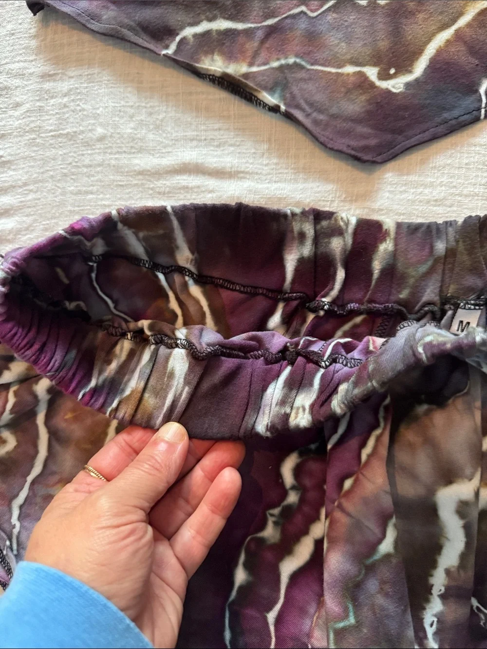 Hand dyed Tie-Dye Purple High-Neck Crop Top & Shorts Set - Women